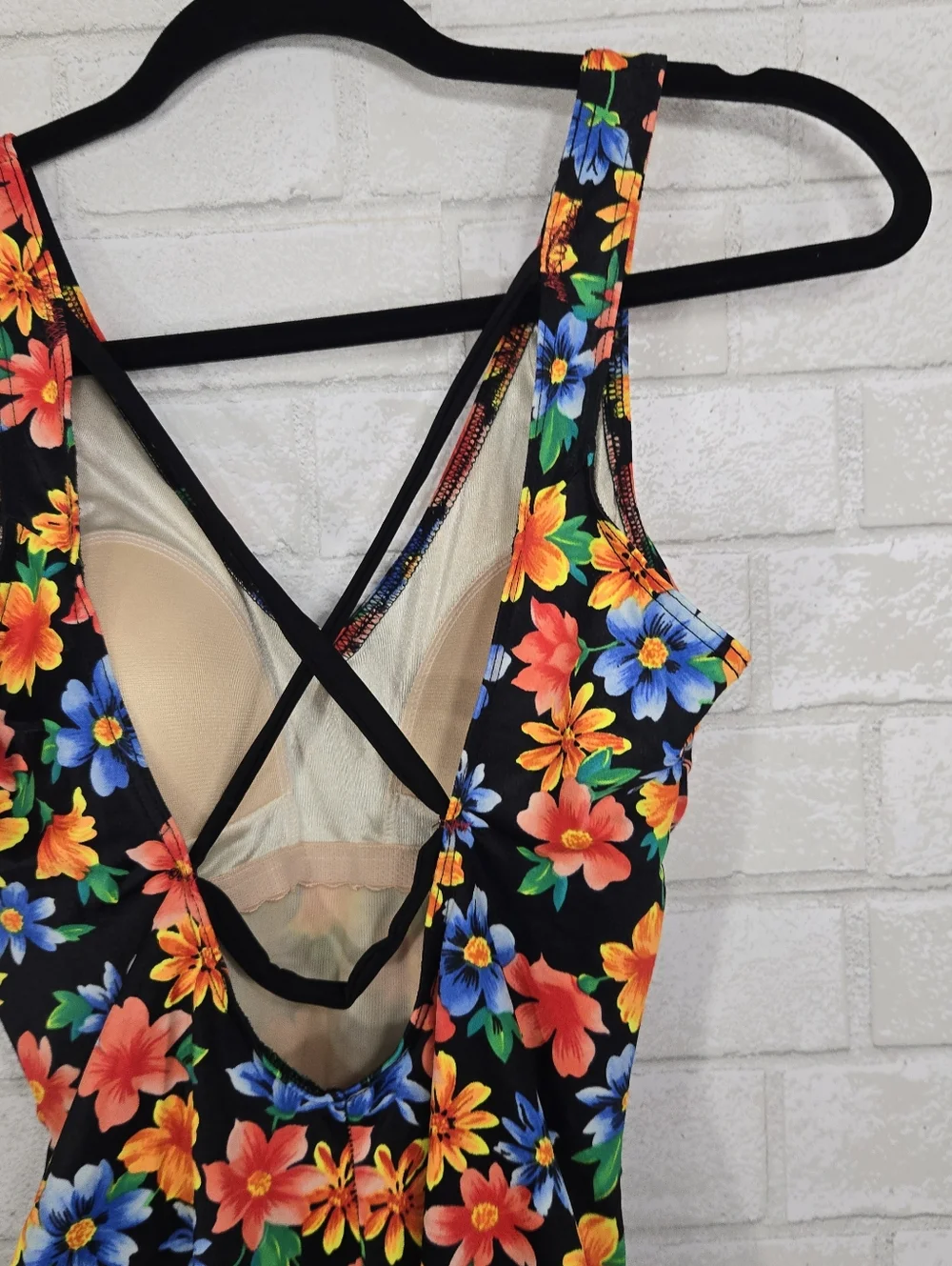 vintage floral one-piece swimsuit